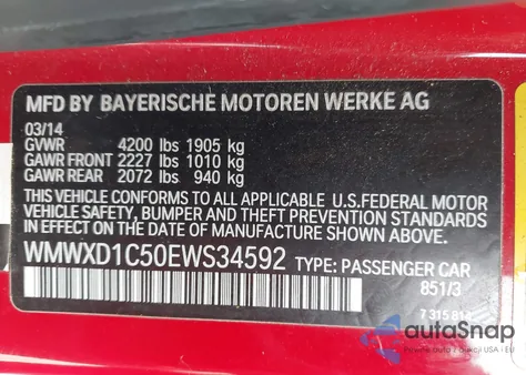 2014 Mini Countryman John Cooper Works from USA, damaged, VIN WMWXD1C50EWS34592